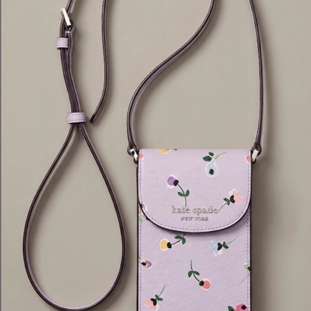 Kate Spade New York Floral Leather Phone Crossbody Bag - NWOT - Picture 2 of 13